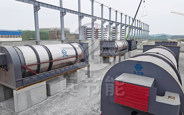 新型酒糟烘干設備安裝現場